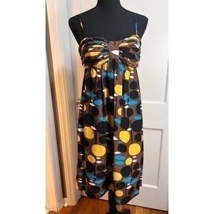 OC by OC Oleg Cassini silk polka dot Y2K abstract dress